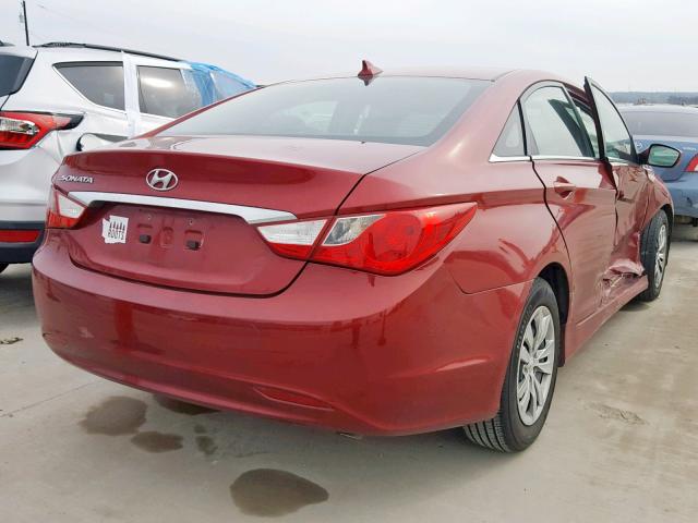 5NPEB4AC8EH823186 - 2014 HYUNDAI SONATA GLS BURGUNDY photo 4