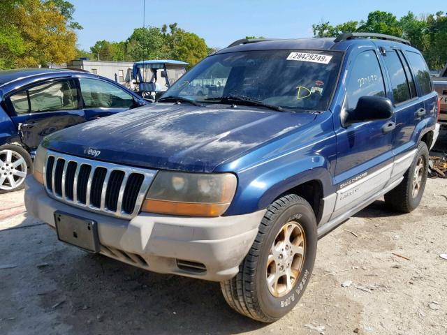 1J4G248S1YC227935 - 2000 JEEP GRAND CHER BLUE photo 2