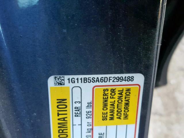 1G11B5SA6DF299488 - 2013 CHEVROLET MALIBU LS BLUE photo 10