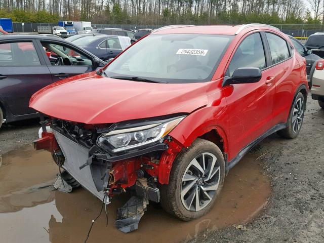 3CZRU6H17KG704877 - 2019 HONDA HR-V SPORT RED photo 2