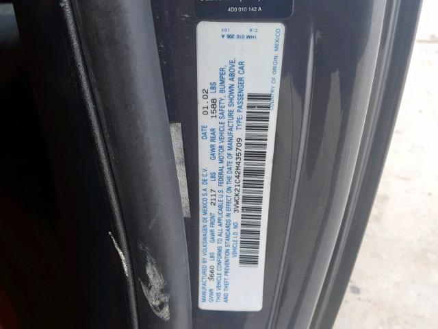 3VWCK21C42M435709 - 2002 VOLKSWAGEN NEW BEETLE Boz foto 10