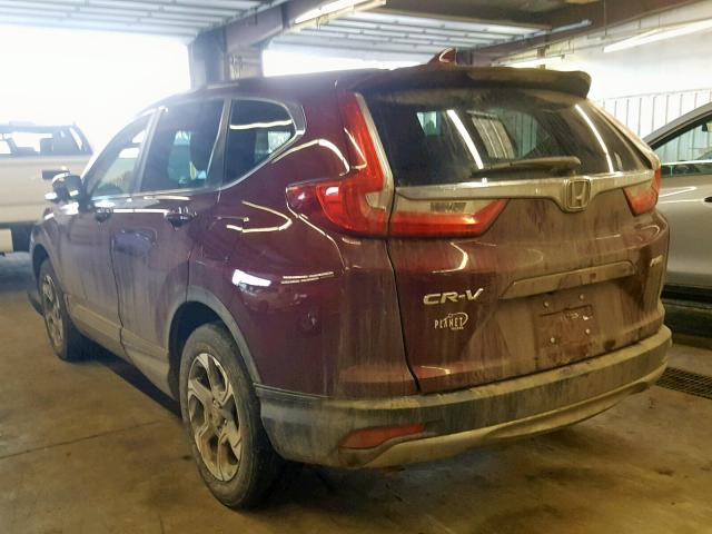 2HKRW2H86HH675054 - 2017 HONDA CR-V EXL MAROON photo 3