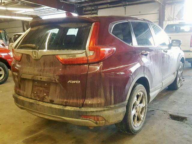 2HKRW2H86HH675054 - 2017 HONDA CR-V EXL MAROON photo 4