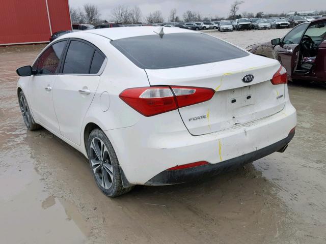 KNAFX4A85E5055911 - 2014 KIA FORTE EX WHITE photo 3