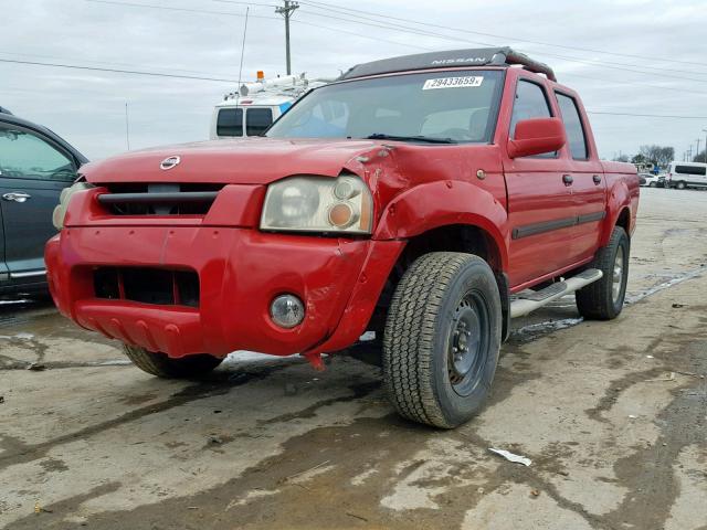 1N6ED27T52C306681 - 2002 NISSAN FRONTIER C RED photo 2