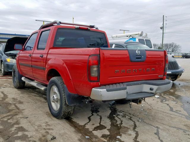 1N6ED27T52C306681 - 2002 NISSAN FRONTIER C RED photo 3