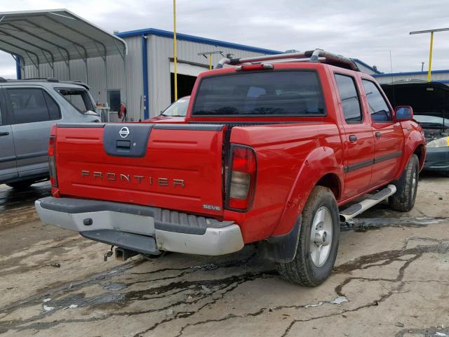 1N6ED27T52C306681 - 2002 NISSAN FRONTIER C RED photo 4