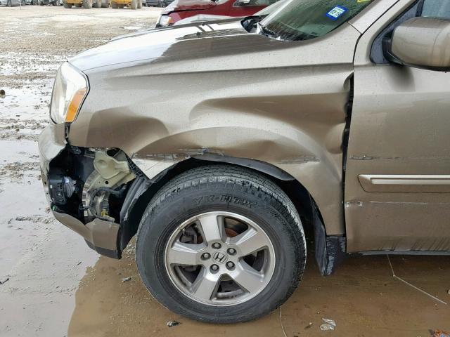 5FNYF4H79BB019421 - 2011 HONDA PILOT EXLN SILVER photo 9