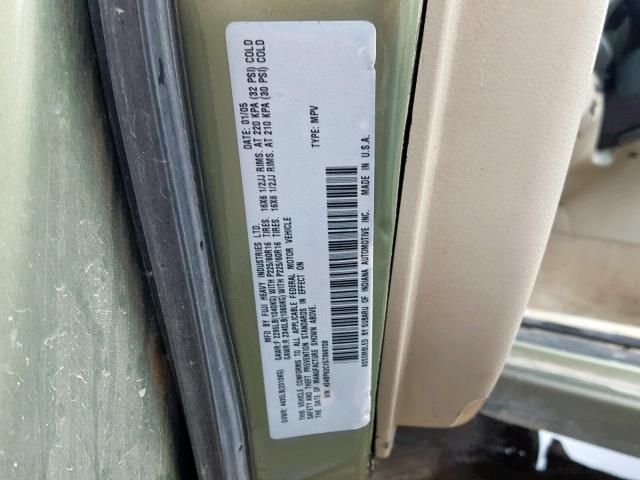 4S4BP62C157369703 - 2005 SUBARU LEGACY OUT GREEN photo 10