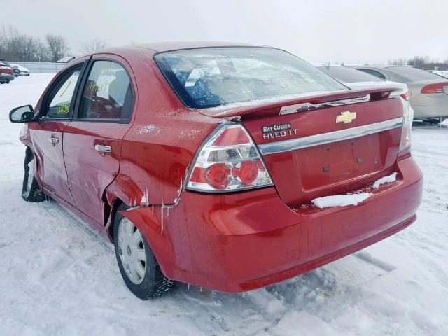 KL1TG556X8B173129 - 2008 CHEVROLET AVEO LT RED photo 3