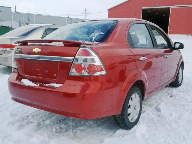 KL1TG556X8B173129 - 2008 CHEVROLET AVEO LT RED photo 4