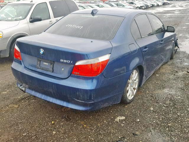 WBANB53507CN93708 - 2007 BMW 550 I BLUE photo 4