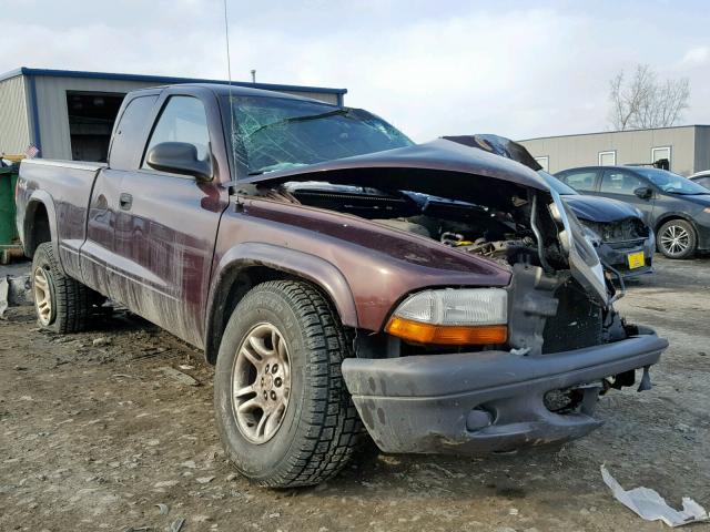 1D7HG12K14S595282 - 2004 DODGE DAKOTA SXT BROWN photo 1