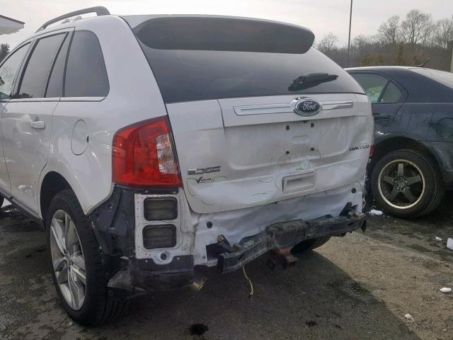 2FMDK4KC0DBA60063 - 2013 FORD EDGE LIMIT WHITE photo 9