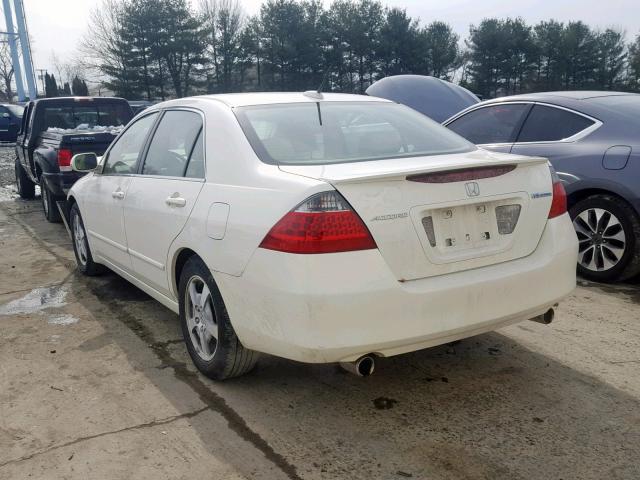 JHMCN36487C002872 - 2007 HONDA ACCORD HYB WHITE photo 3