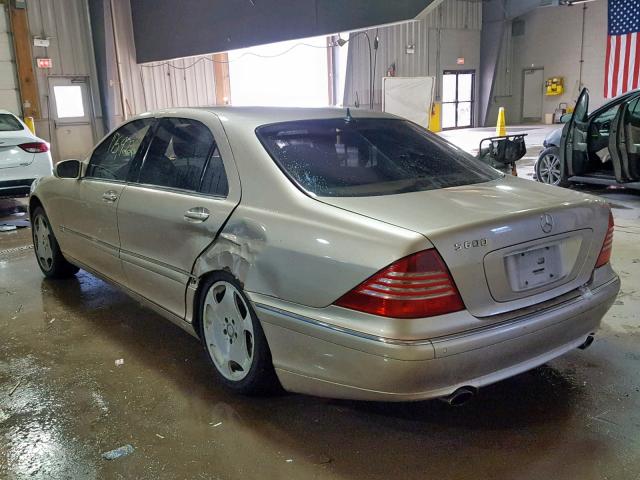 WDBNG76J33A322302 - 2003 MERCEDES-BENZ S 600 GOLD photo 3