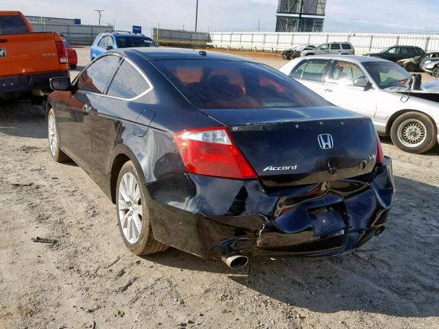 1HGCS21808A008940 - 2008 HONDA ACCORD EXL BLACK photo 3