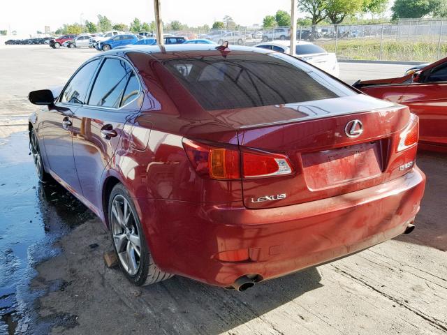 JTHBK262695089899 - 2009 LEXUS IS 250 BURGUNDY photo 3