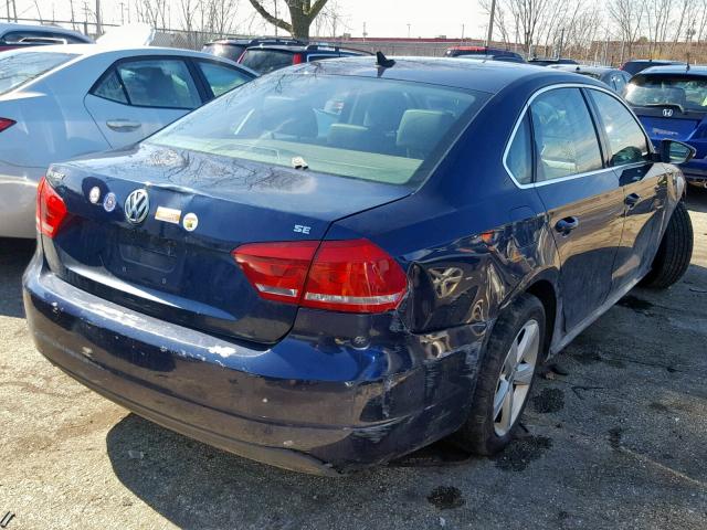 1VWBH7A32CC036498 - 2012 VOLKSWAGEN PASSAT SE BLUE photo 4