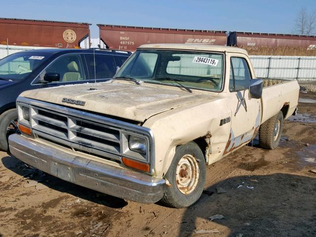 1B7FD14H5HS330351 - 1987 DODGE D-SERIES D WHITE photo 2