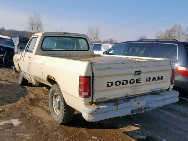 1B7FD14H5HS330351 - 1987 DODGE D-SERIES D WHITE photo 3