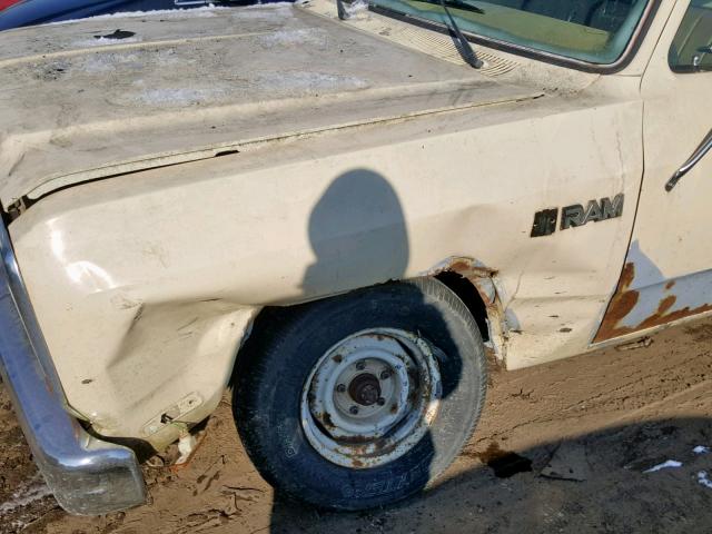 1B7FD14H5HS330351 - 1987 DODGE D-SERIES D WHITE photo 9