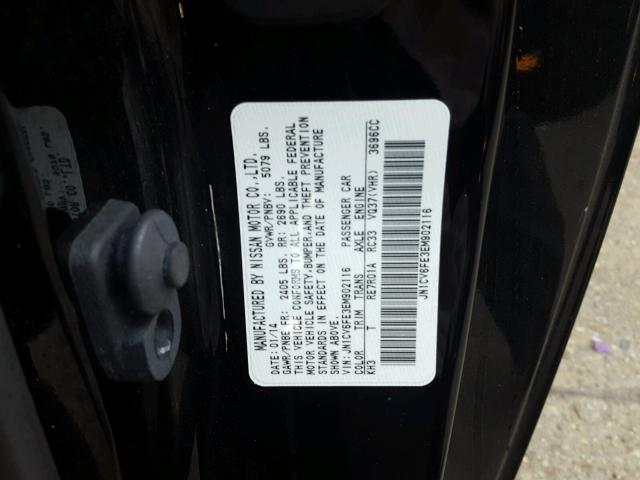 JN1CV6FE3EM902116 - 2014 INFINITI Q60 BASE BLACK photo 10