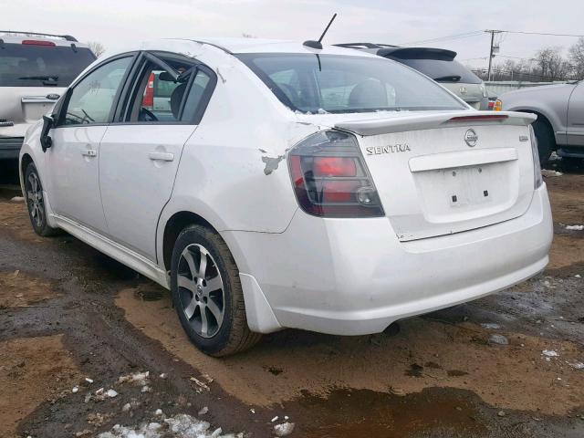 3N1AB6AP1CL641004 - 2012 NISSAN SENTRA 2.0 WHITE photo 3