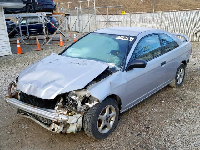 1HGEM21145L076938 - 2005 HONDA CIVIC DX V SILVER photo 2