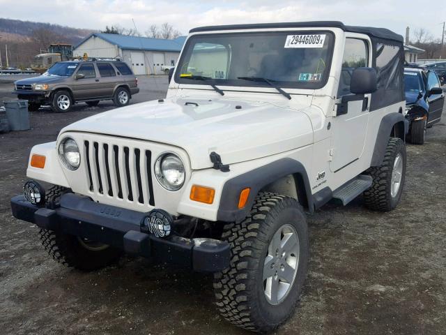 1J4FA44S35P301574 - 2005 JEEP WRANGLER / WHITE photo 2