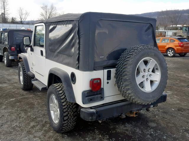 1J4FA44S35P301574 - 2005 JEEP WRANGLER / WHITE photo 3