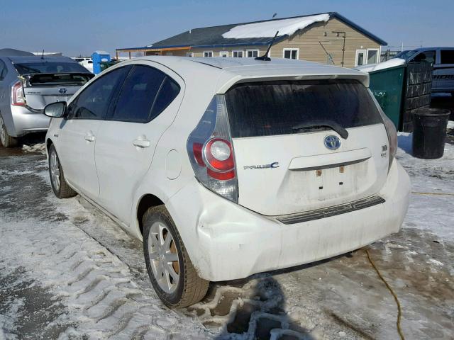 JTDKDTB36D1552771 - 2013 TOYOTA PRIUS C WHITE photo 3