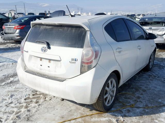 JTDKDTB36D1552771 - 2013 TOYOTA PRIUS C WHITE photo 4