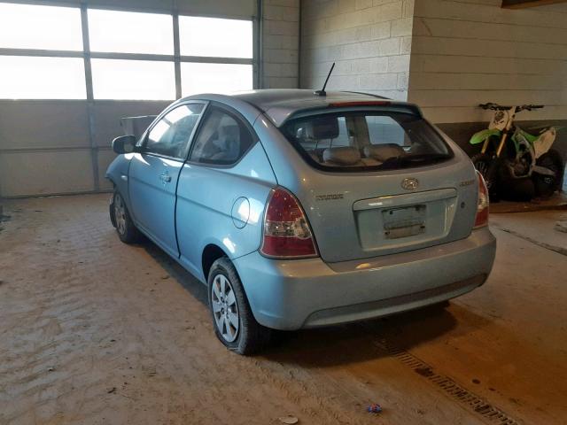 KMHCM3AC3AU175442 - 2010 HYUNDAI ACCENT BLU BLUE photo 3