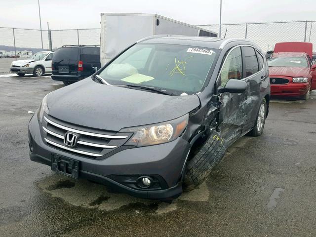 2HKRM4H75CH607779 - 2012 HONDA CR-V EXL GRAY photo 2