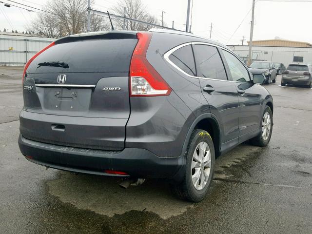 2HKRM4H75CH607779 - 2012 HONDA CR-V EXL GRAY photo 4