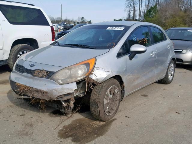 KNADM5A39D6114512 - 2013 KIA RIO LX SILVER photo 2