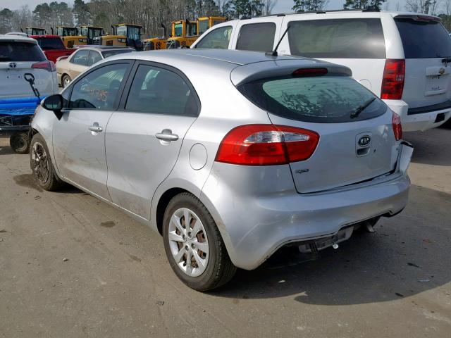 KNADM5A39D6114512 - 2013 KIA RIO LX SILVER photo 3