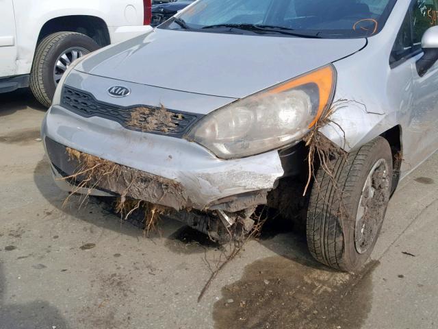 KNADM5A39D6114512 - 2013 KIA RIO LX SILVER photo 9