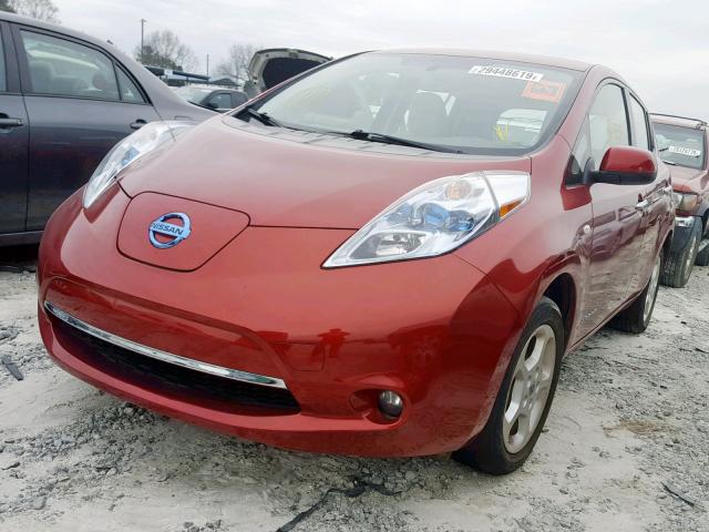 JN1AZ0CP4CT021958 - 2012 NISSAN LEAF SV RED photo 2