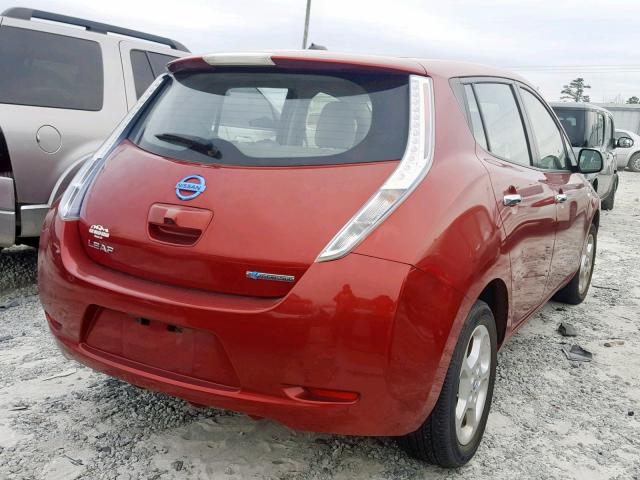 JN1AZ0CP4CT021958 - 2012 NISSAN LEAF SV RED photo 4