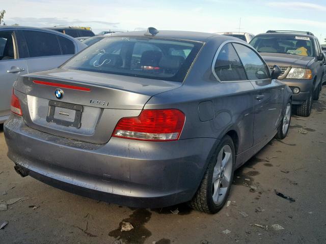 WBAUP9C50BVL90710 - 2011 BMW 128 I GRAY photo 4