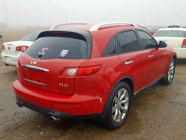 JNRAS08U94X111164 - 2004 INFINITI FX35 RED photo 4