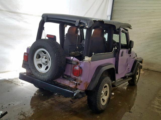 1J4F449S04P771673 - 2004 JEEP WRANGLER / PURPLE photo 4