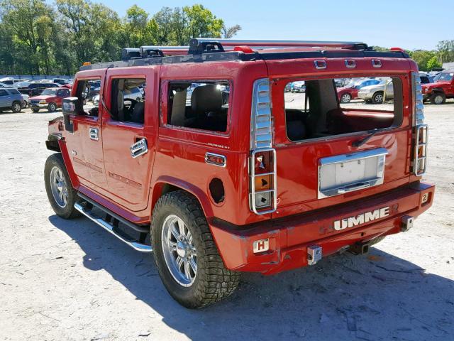 5GRGN23UX4H114846 - 2004 HUMMER H2 RED photo 3