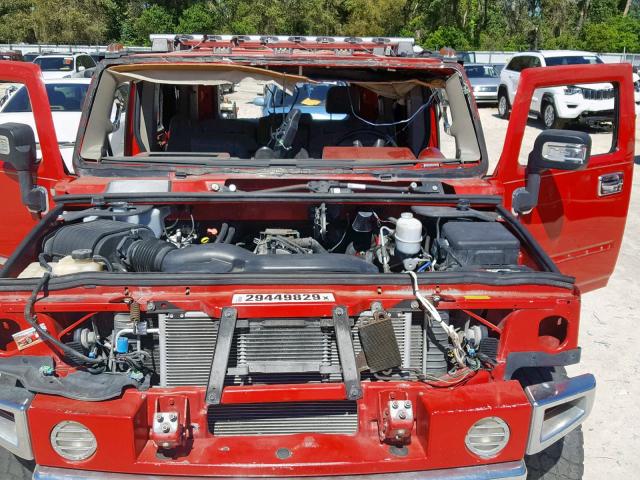 5GRGN23UX4H114846 - 2004 HUMMER H2 RED photo 7