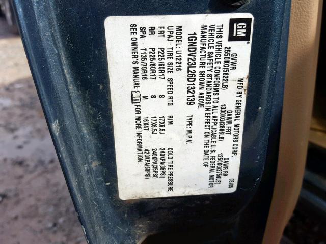 1GNDV23L26D132139 - 2006 CHEVROLET UPLANDER L 绿色 照片 10