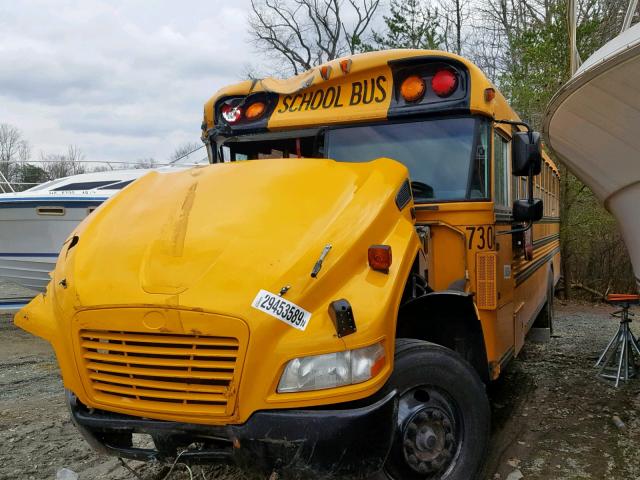 1BAKFCPH6CF286887 - 2012 BLUE BIRD SCHOOL BUS YELLOW photo 2