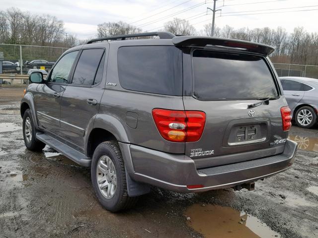 5TDBT48A33S191919 - 2003 TOYOTA SEQUOIA LI GRAY photo 3