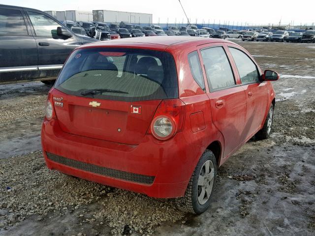 3G1TB6DG2BL107406 - 2011 CHEVROLET AVEO LS RED photo 4